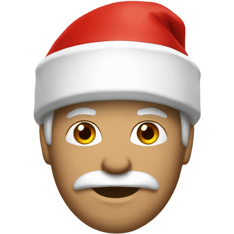 white spartan male wearing red santa hat emoji