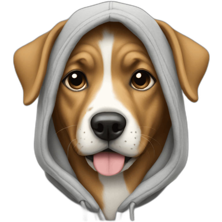 Dog wearing a hoodie  emoji