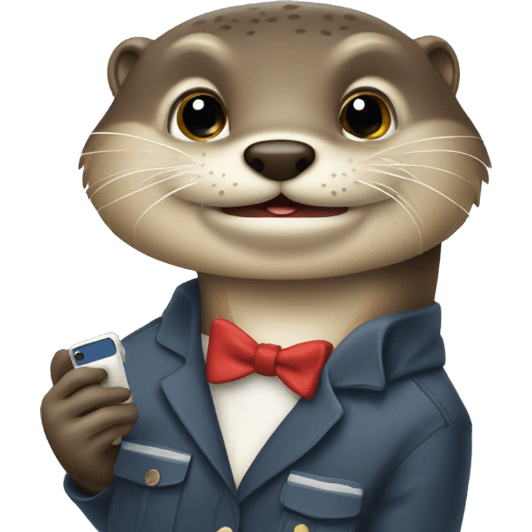 Loutre avec un téléphone spam sms emoji