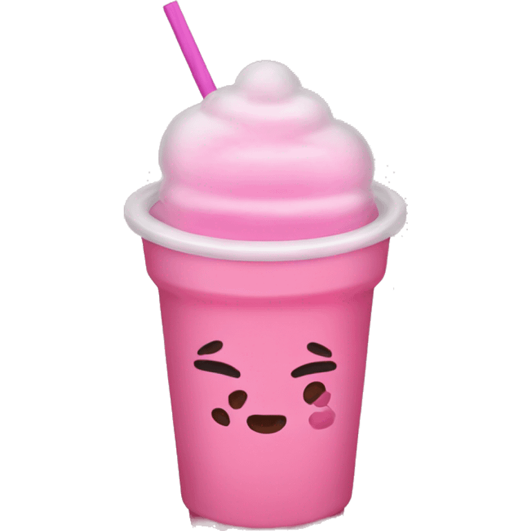 Pink boba drink emoji