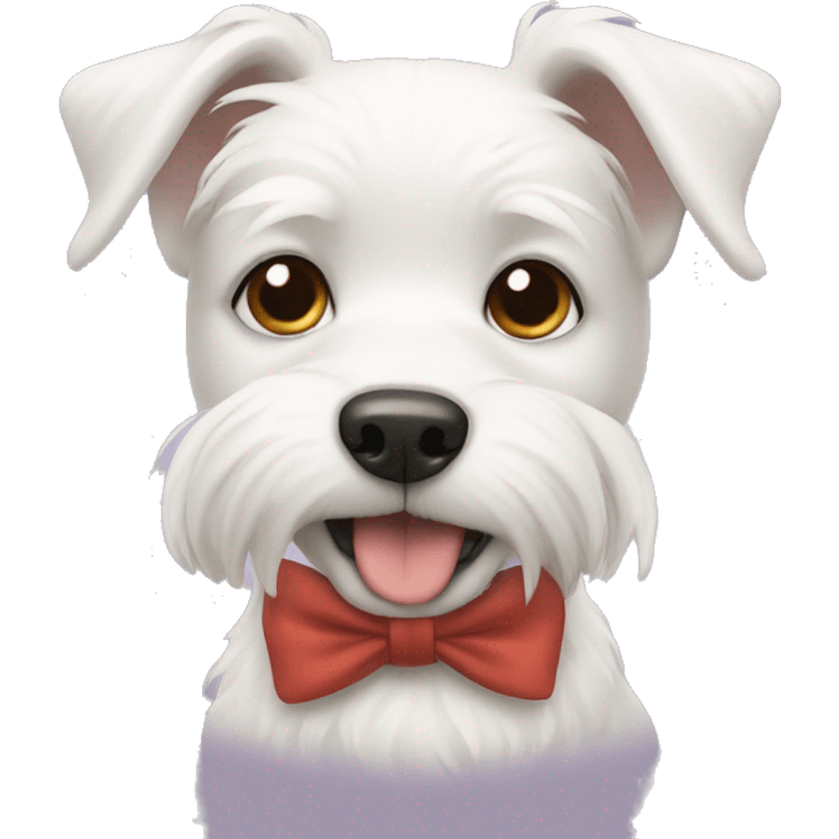 white dog with a bow emoji