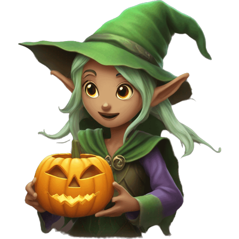 pumkin elf casting a spell emoji