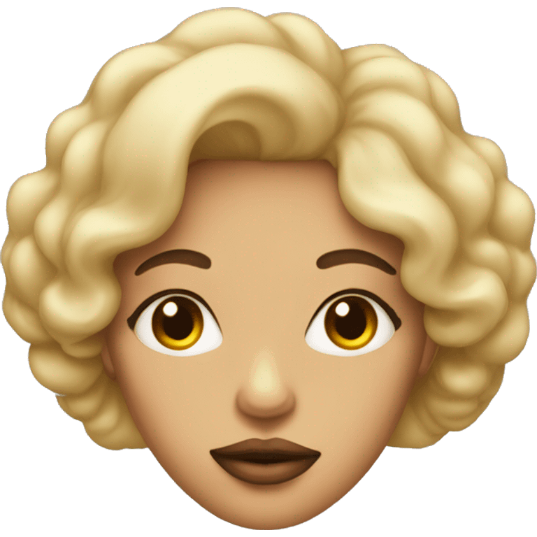 Woman with excessively large lips emoji