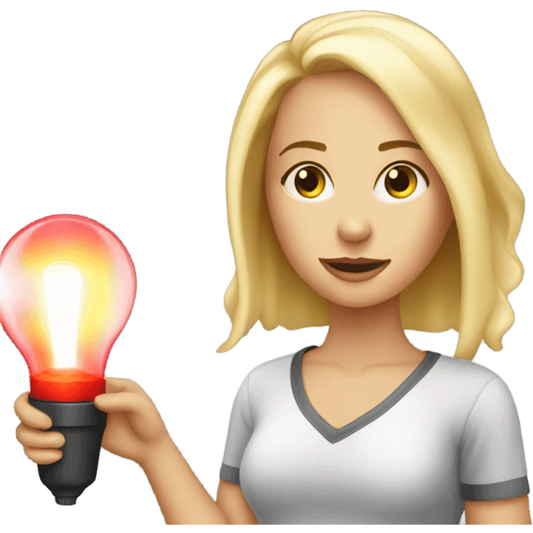 Blonde girl with heat lamp  emoji