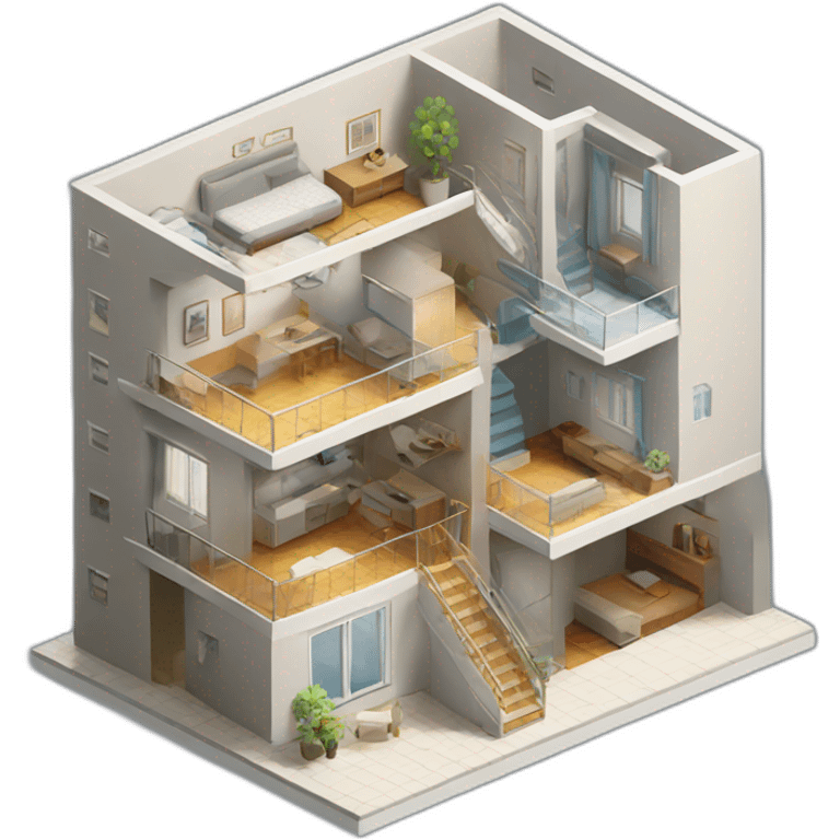 apartment isometric emoji