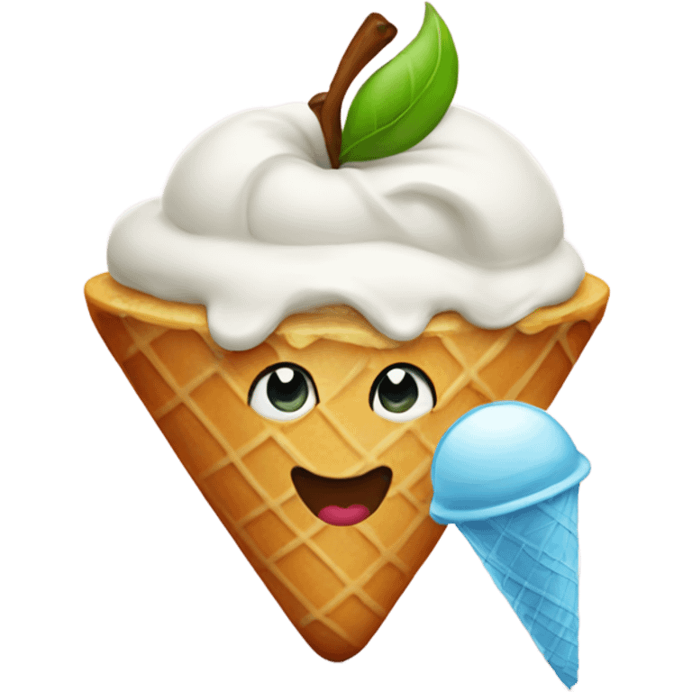 Apple with Ice Cream emoji