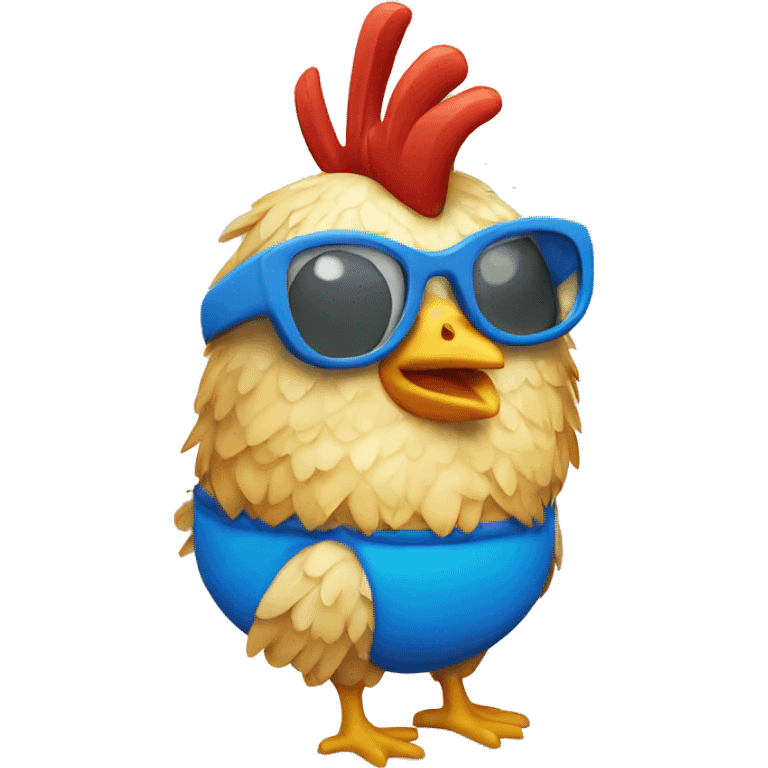 Chicken in a swimming suit iphone ios style emoji