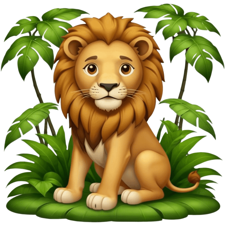 Lion in jungle  emoji