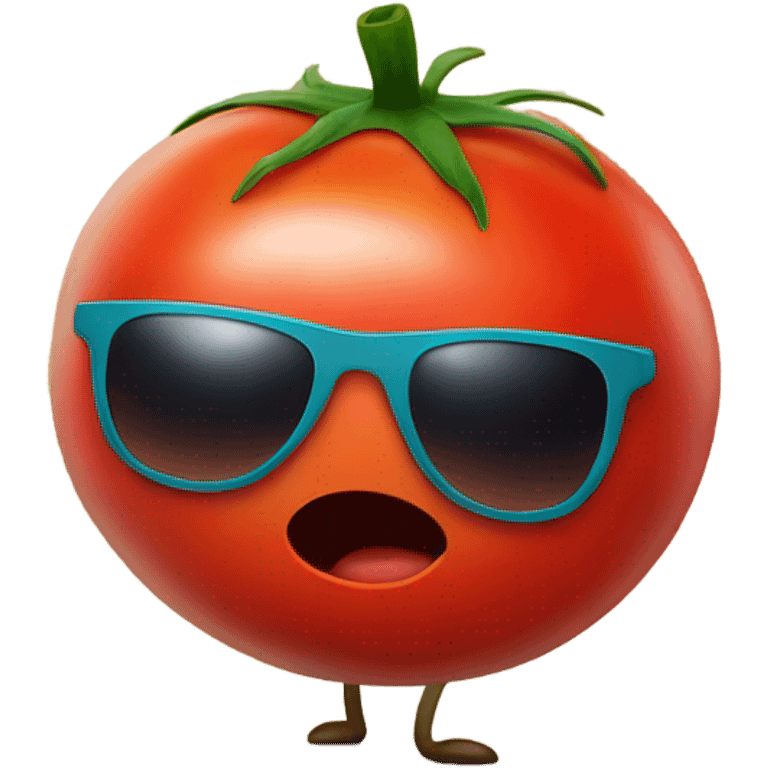 Tomato with arms and legs and sunglasses  emoji