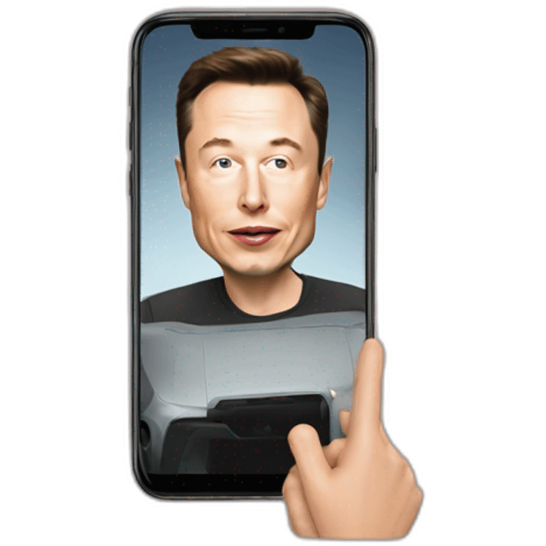 elon musk use cellphone emoji