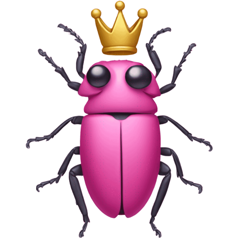 Pink bug with crown emoji