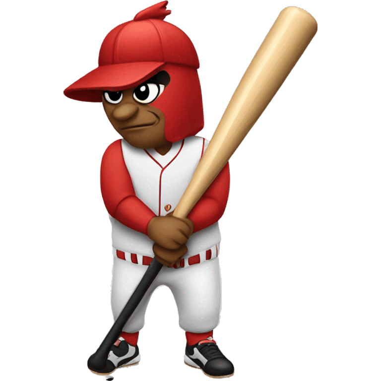 Cardinal with baseball bat emoji