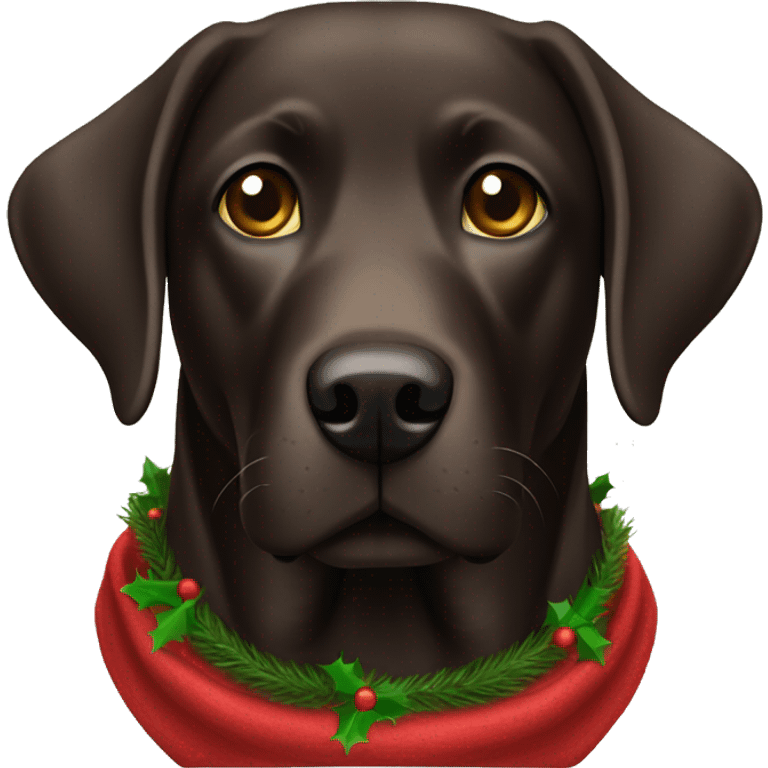 Dark brown labrador christmas emoji