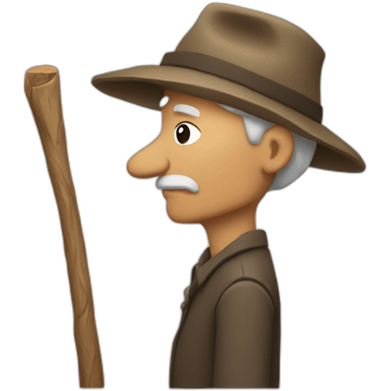 an Oldman with a stick, side view emoji