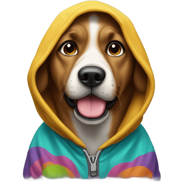 Dog wearing hoodie  emoji