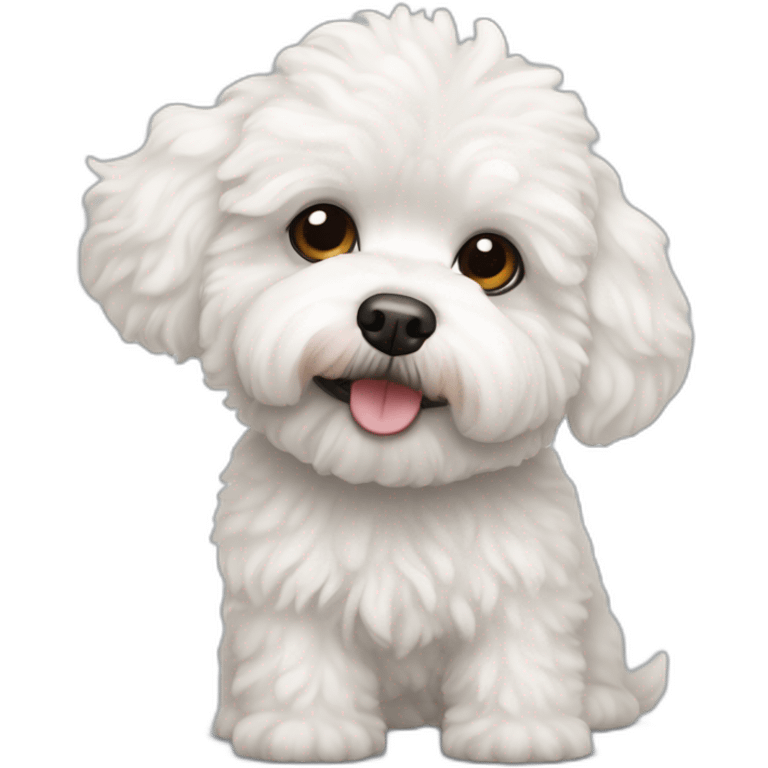 White maltipoo dog  emoji