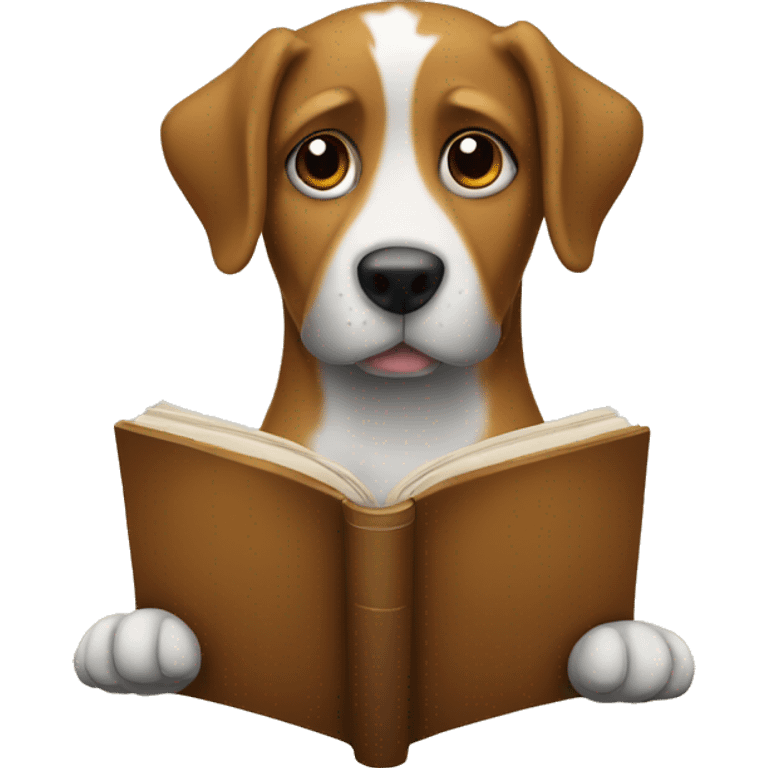 make an emoji in the form of a dog with a book emoji