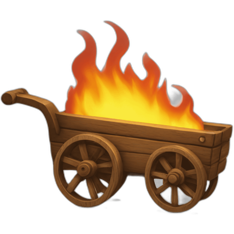 burning wooden cart emoji