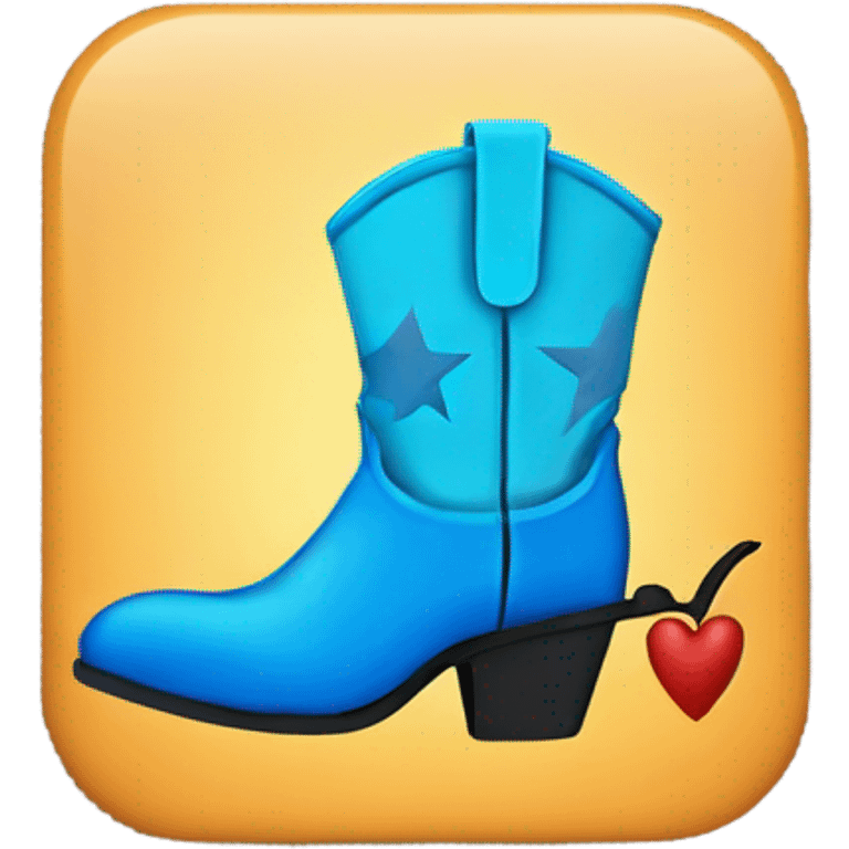 Blue Cowboy boot and a checkmark on top emoji