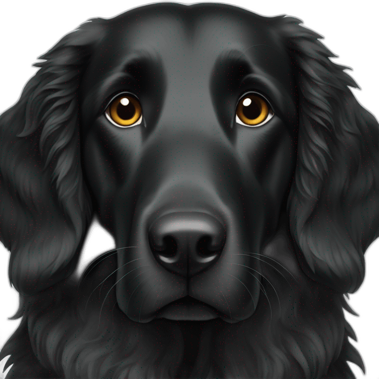 Black Flat coated retriever emoji