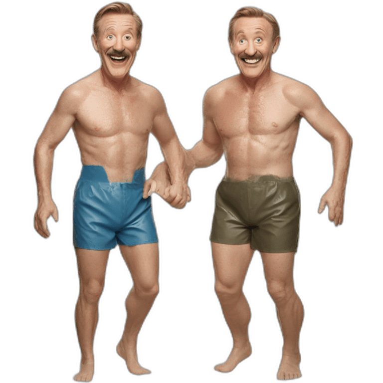 Chuckle Brothers swimming trunks mud fight emoji