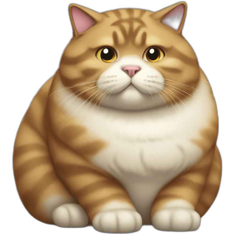 huge fat obese fluffy cat emoji