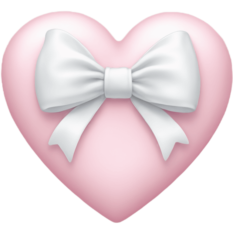 Pastel pink heart with white bow emoji