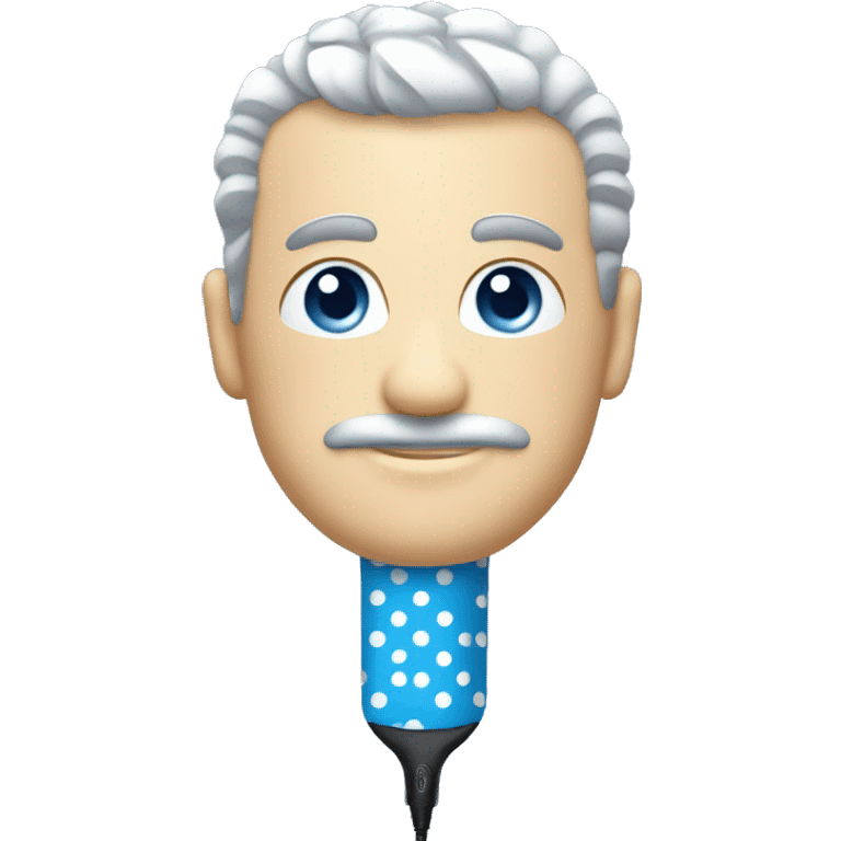 Blue polka dot electric razor emoji