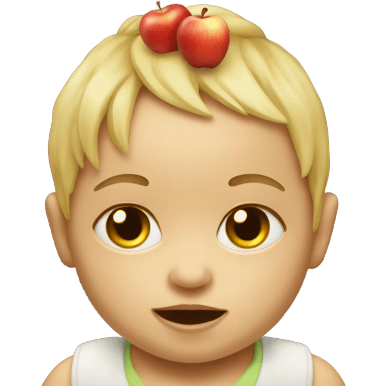 Baby fused with an apple emoji