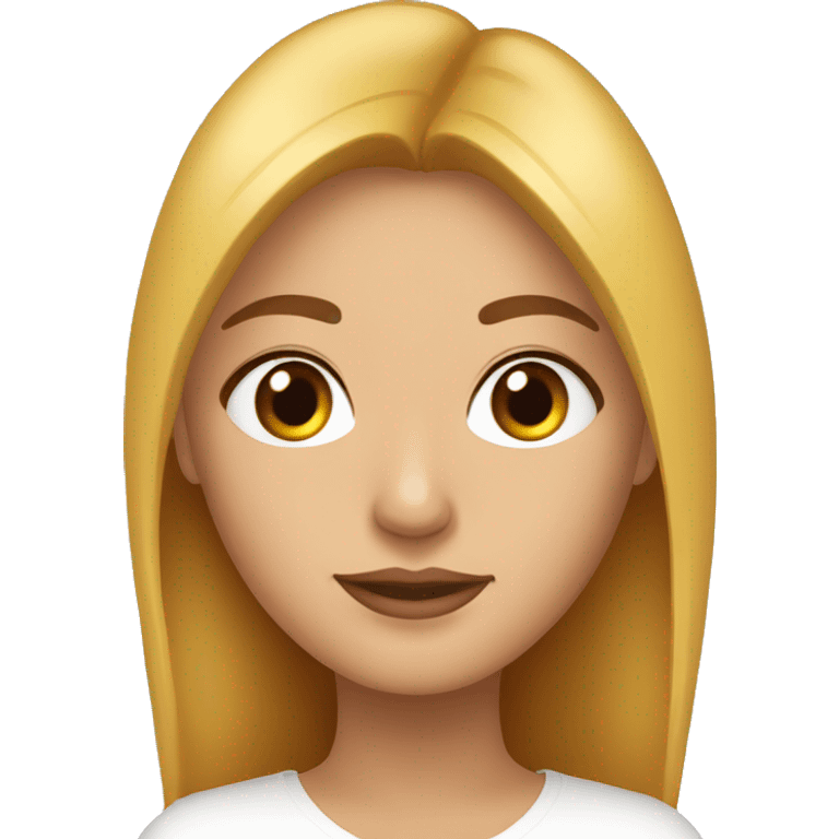 Mujer blanca ojos miel pelo  melena castaña emoji