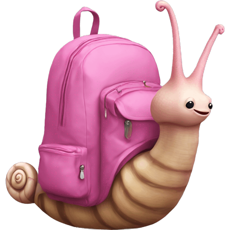 snail with pink backpack emoji