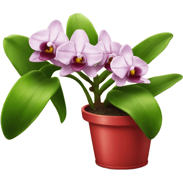 Orchidée rouge en pot emoji