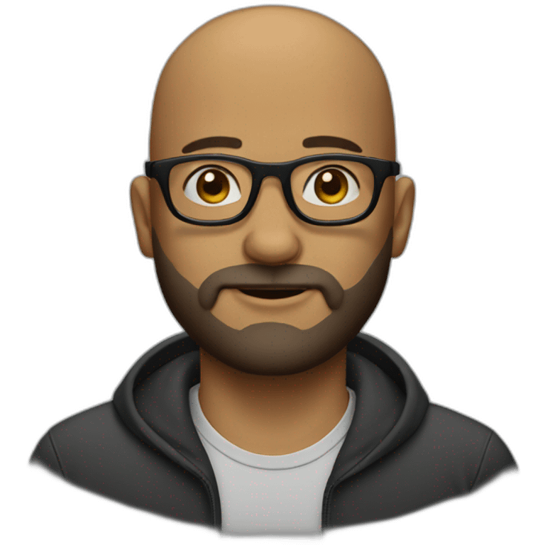 bald man with  three-day beard and glasses emoji