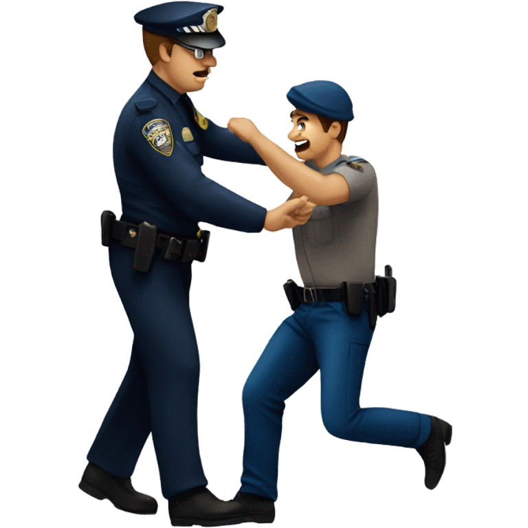 Police officer arresting man emoji