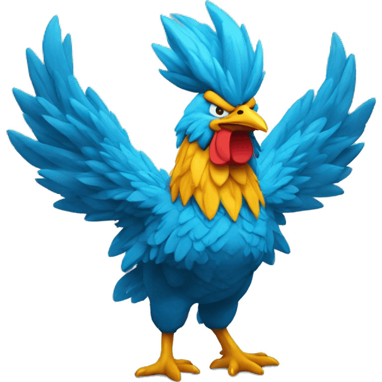 Super saiyan chicken blue emoji