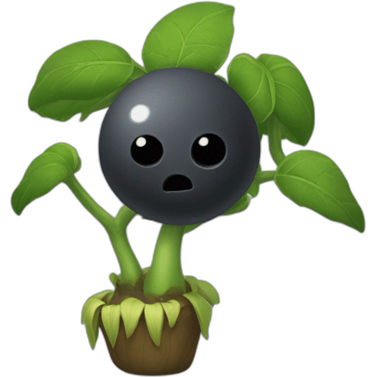 Black seed with tree eyes pvz emoji