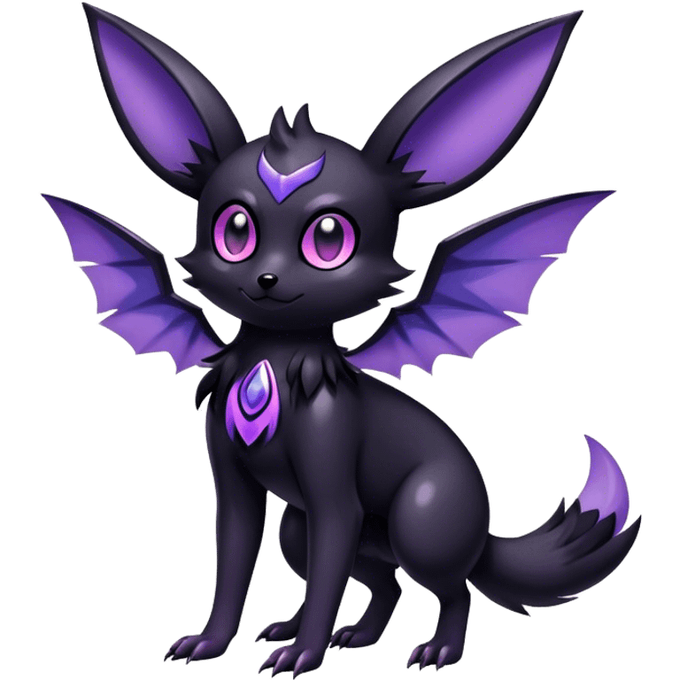 Shiny Dark Noibat-Umbreon-fusion-hybrid full body emoji