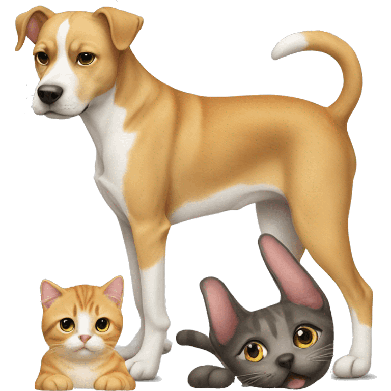 Dog on cat emoji