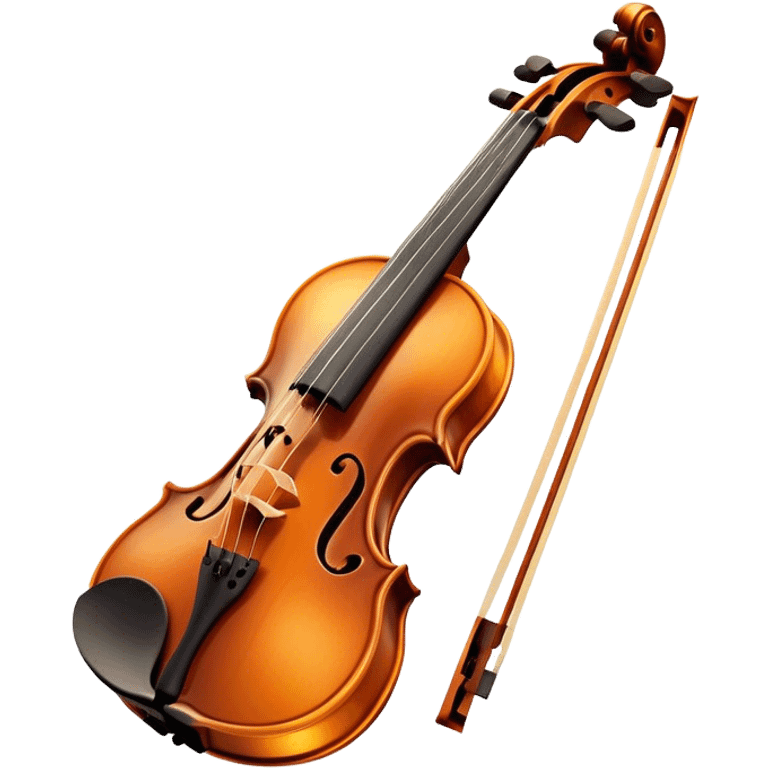 Cinematic Realistic Violin, rich polished wood with delicate curves, taut strings reflecting warm golden light, fine dust particles catching the glow, intricate f-holes adding elegance, glowing with an air of timeless beauty and musical soul. emoji