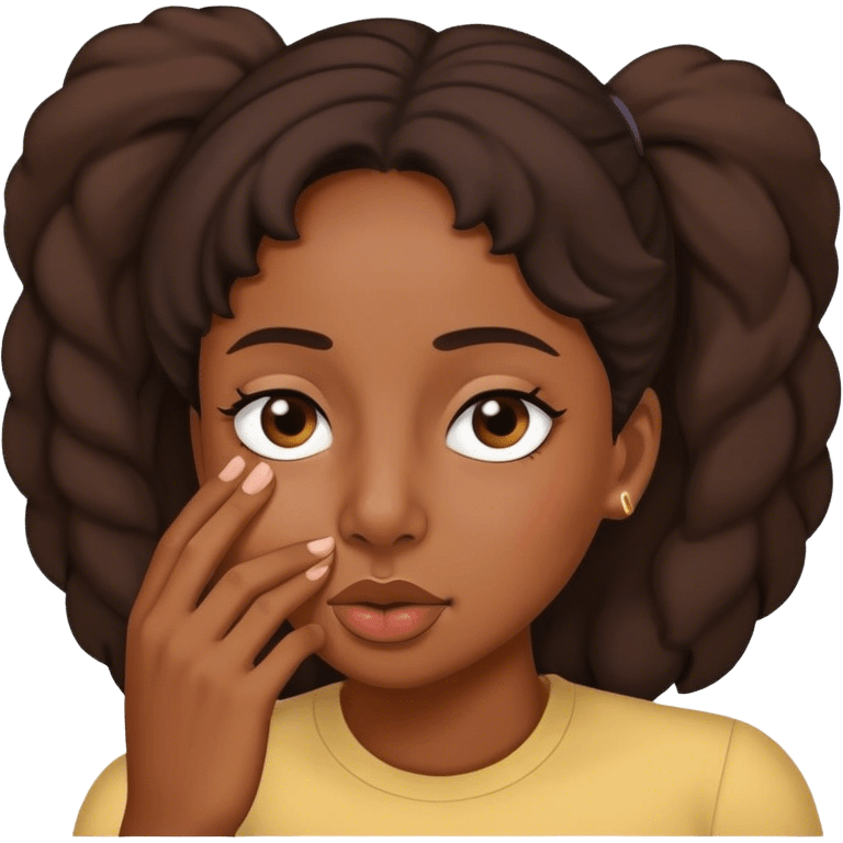 Black lady holding her nose emoji