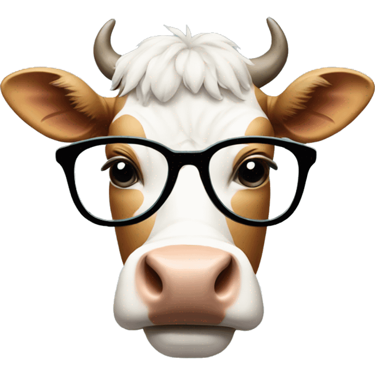 cow with glasses and moustache emoji