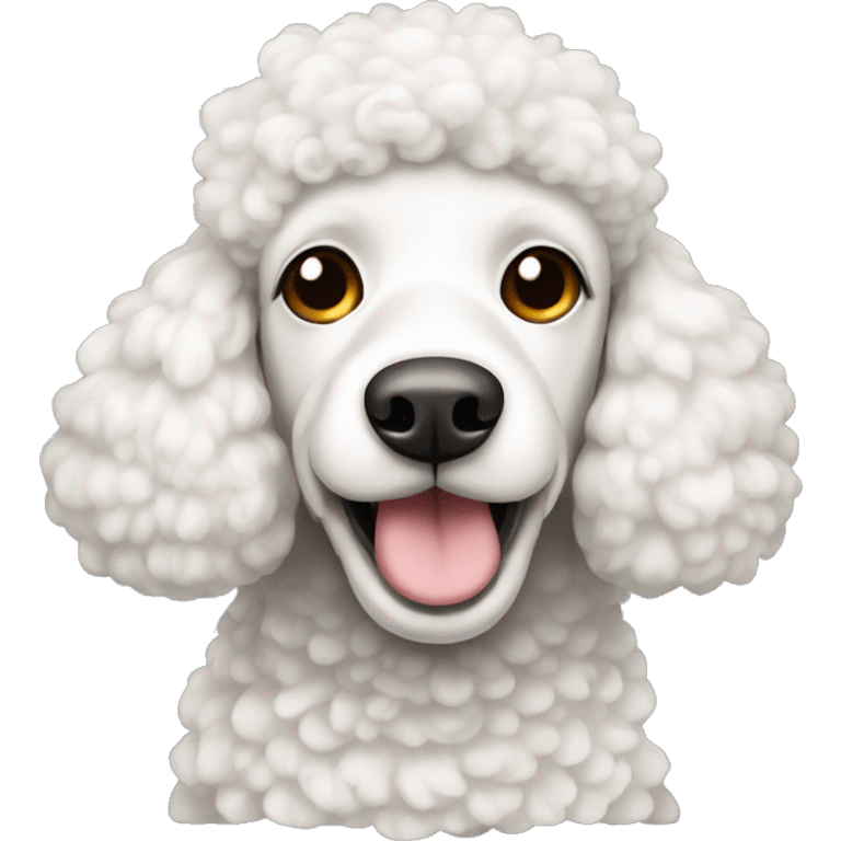 A white poodle in disguise as a sheep emoji