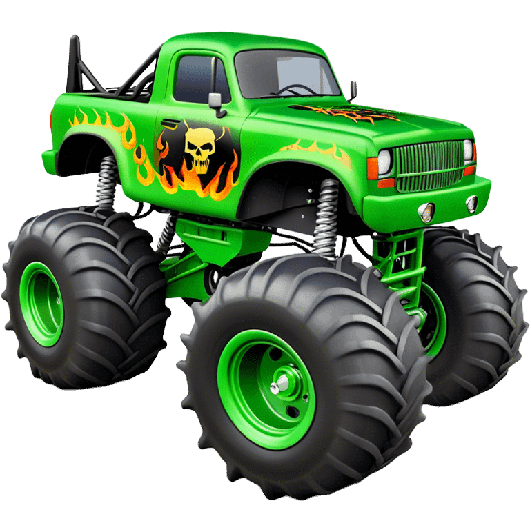 Grave Digger - Monster Jam (Model Year: 2022) (Iconic colour: Green with flames) emoji