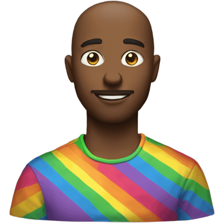 dude wearing rainbow shirt emoji