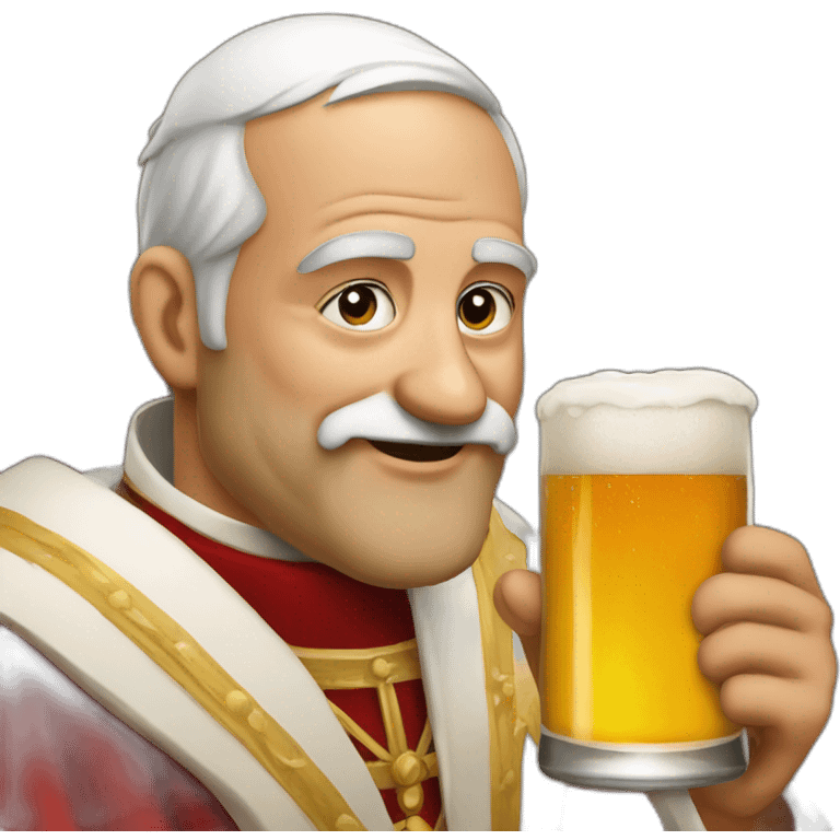 Te pope drinking Beer emoji