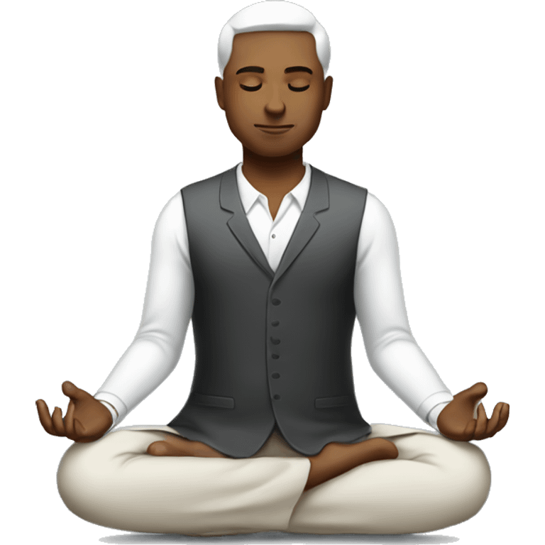 white business man meditating emoji