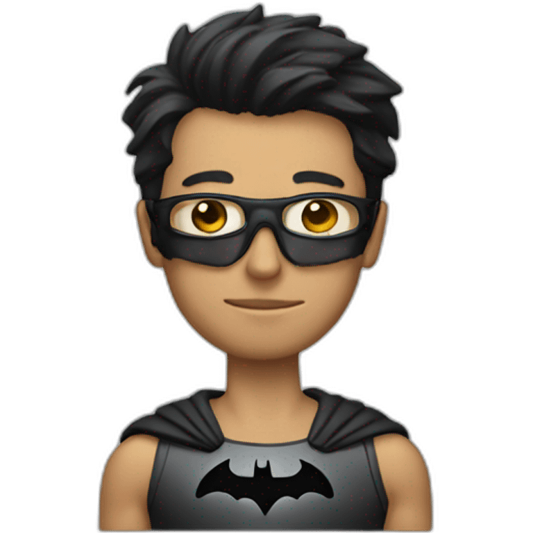 A guy with glass look like batman emoji