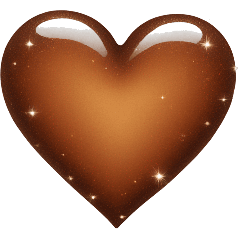 Brown heart with sparkles emoji