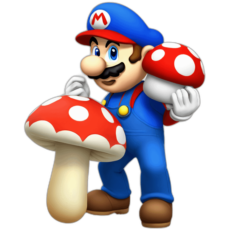 Mario eating a mushroom emoji