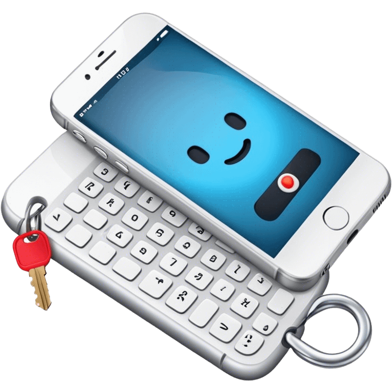 mobile phone and key emoji